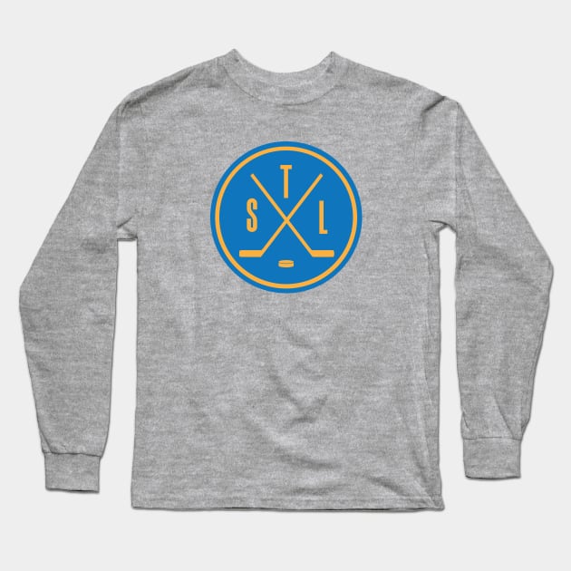 STL Hockey Blue Long Sleeve T-Shirt by Americo Creative